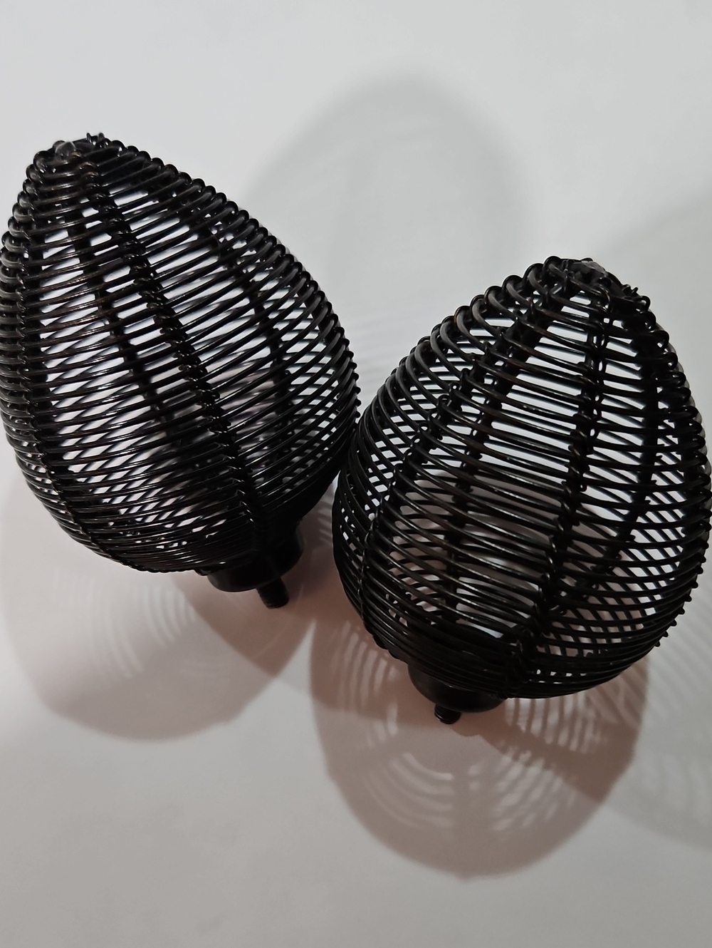 Pottery Barn Hand-Made Black/Bronze Wire Finials NWOT